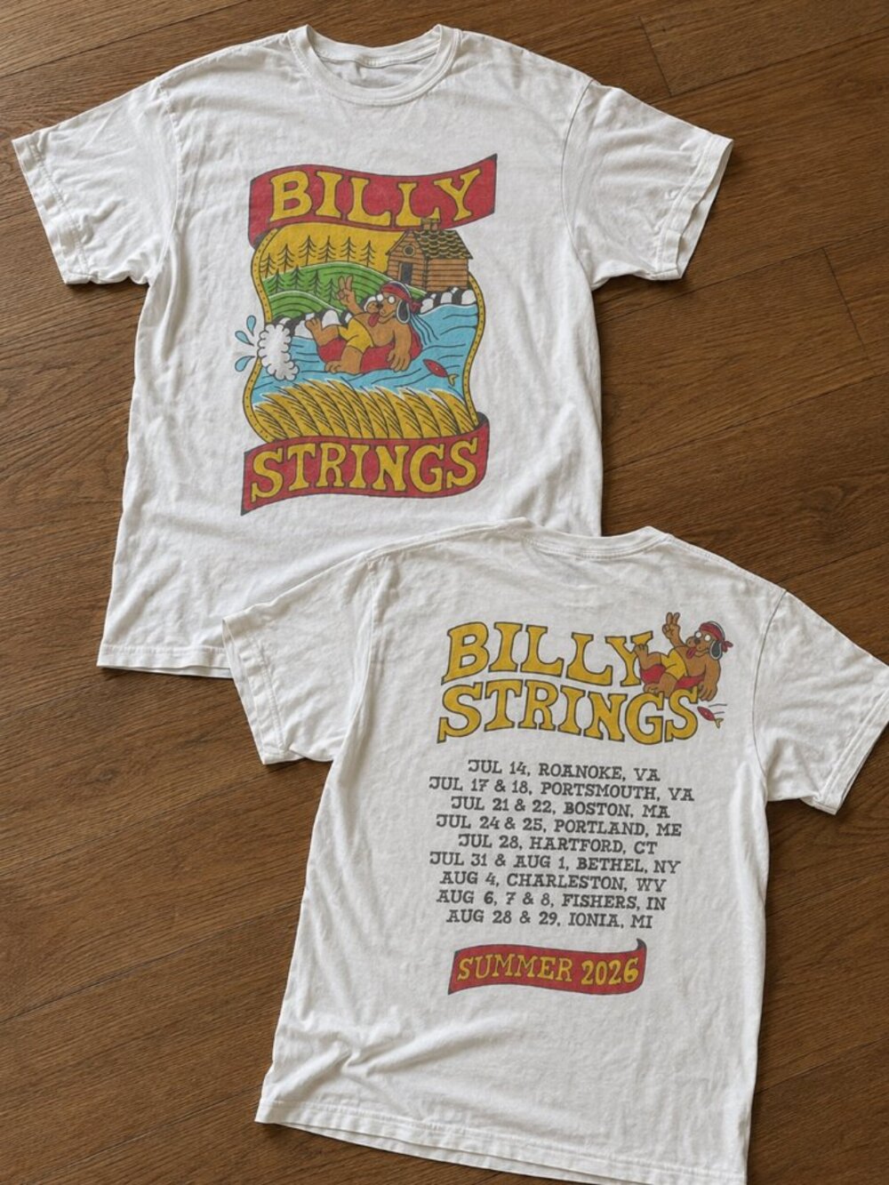 Billy Strings Summer 2026 Tour Tubing With Dates T-Shirt